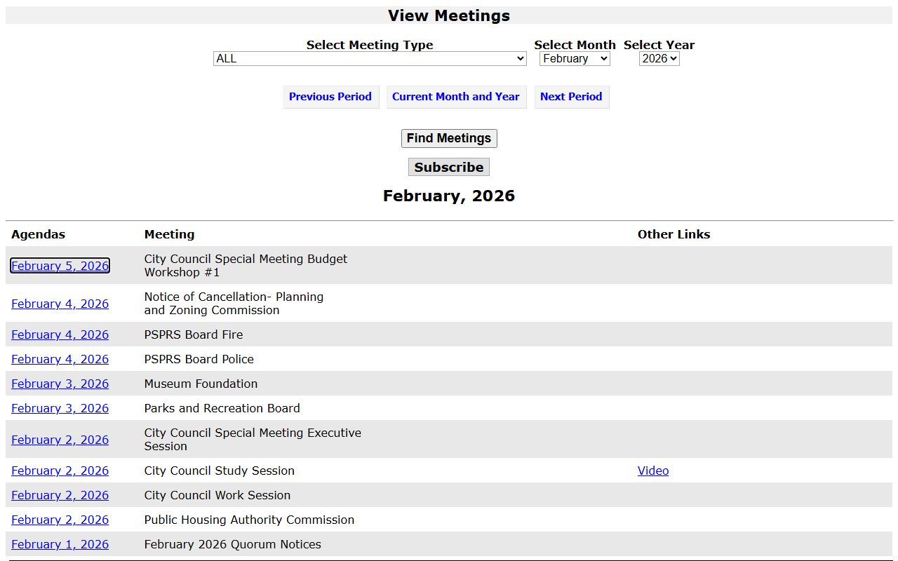 Chandler Council agendas and minutes online system