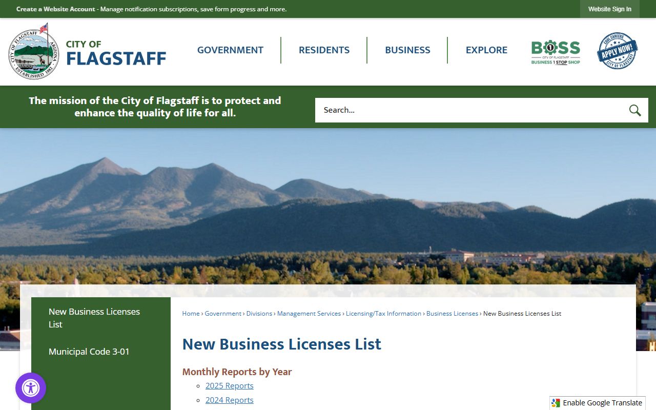 Flagstaff new business licenses list