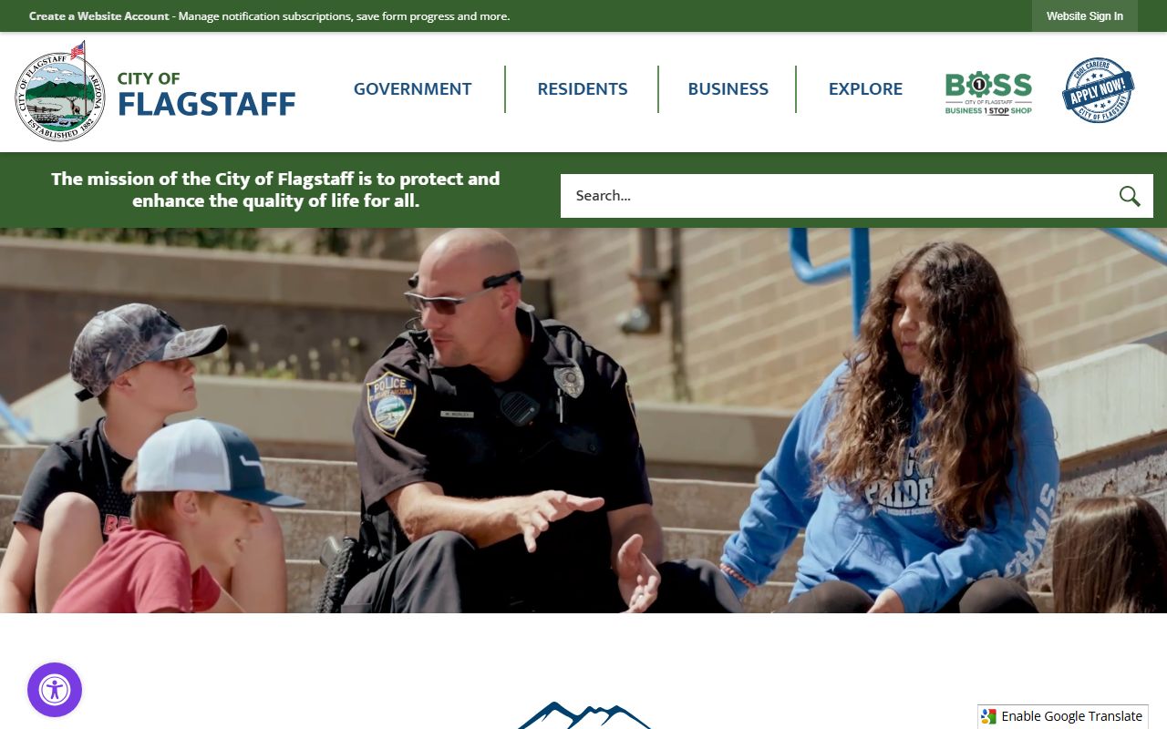 City of Flagstaff government website homepage