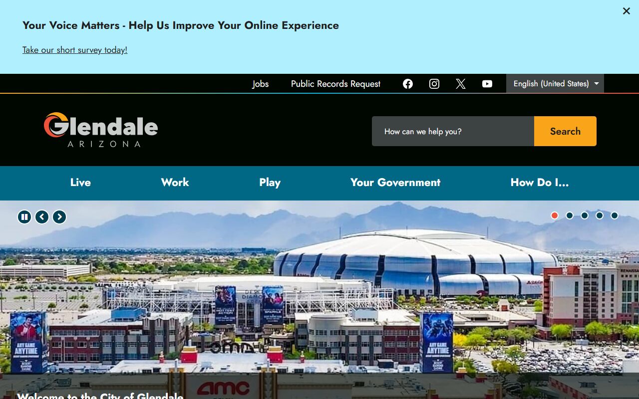 City of Glendale government website homepage
