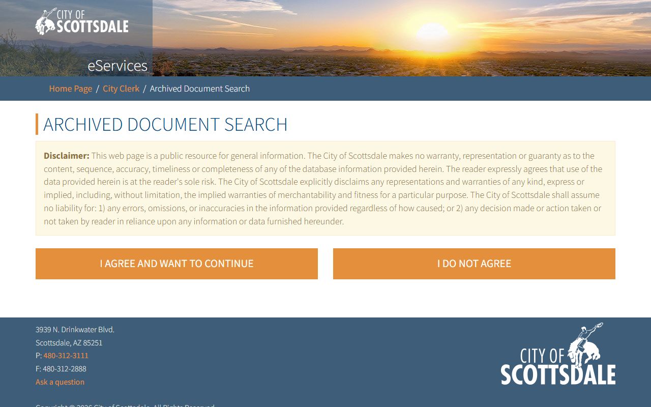 Scottsdale City Clerk document archive search