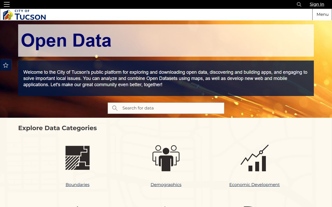 Tucson GIS open data portal
