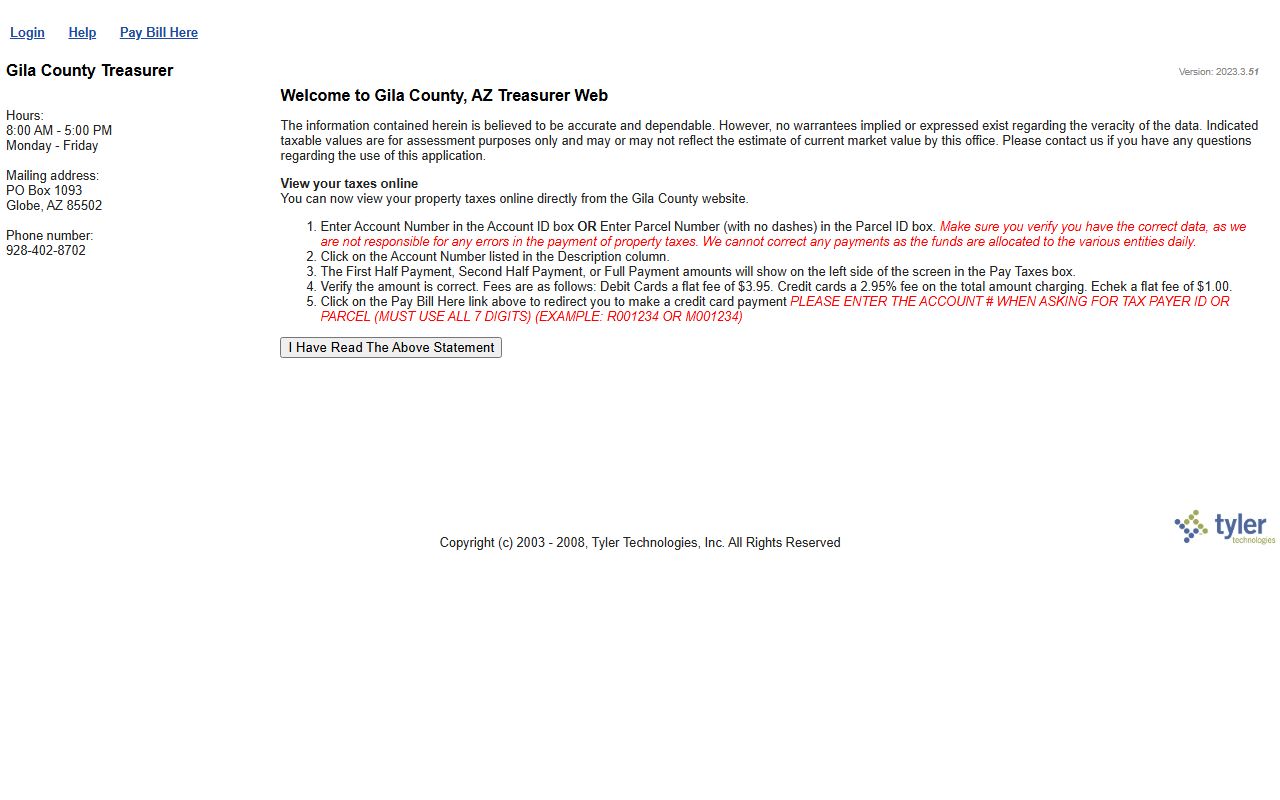 Gila County Treasurer tax payment search