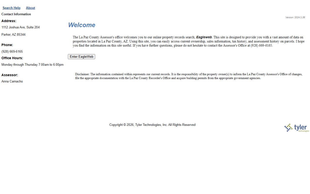 La Paz County Assessor EagleWeb property search