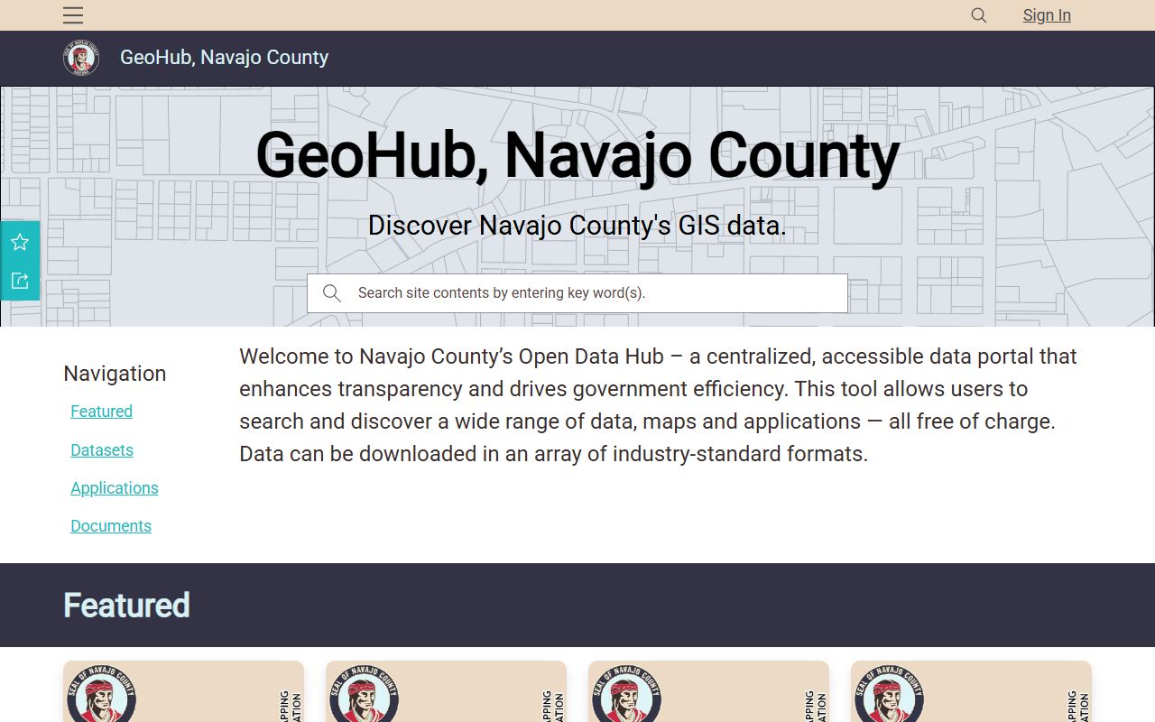 Navajo County GIS open data hub