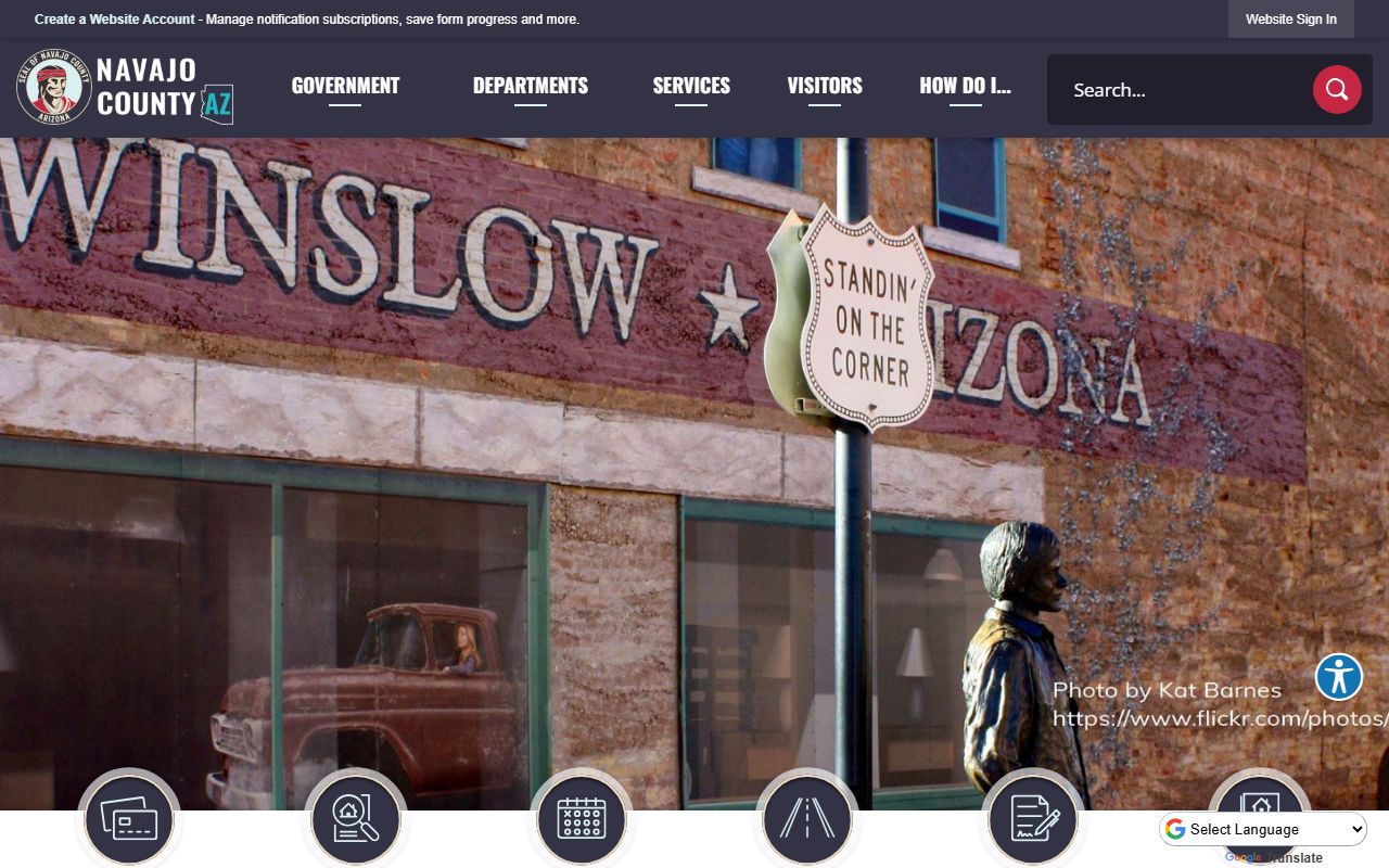 Navajo County government website homepage