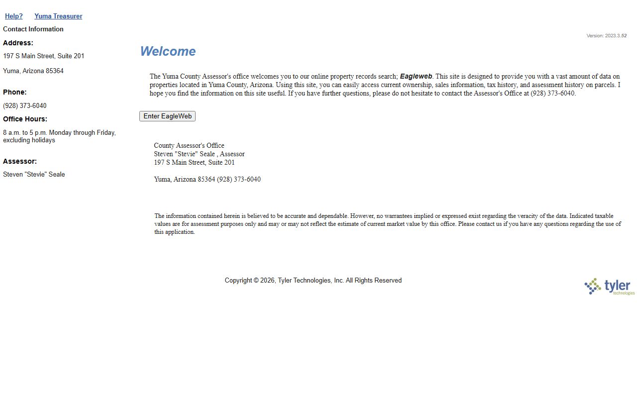 Yuma County Assessor property search system